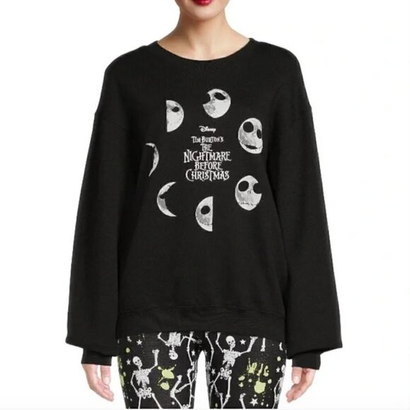 Disney Sweatshirt Junior L Nightmare Before Christmas Jack Moon Phases Halloween - Picture 3 of 9